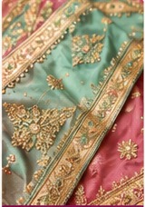 Embroidered Punjabi fabric and accessories